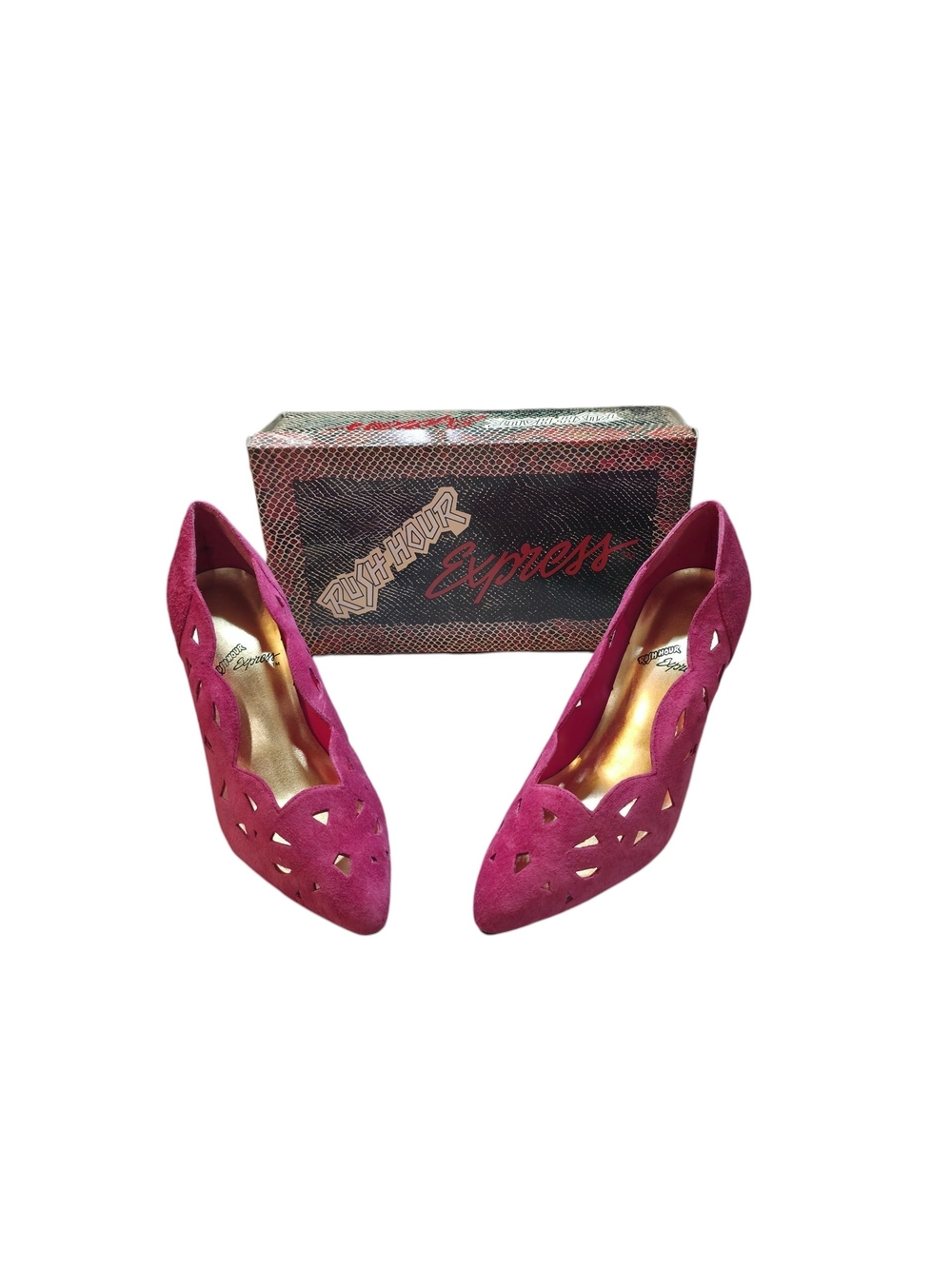 Women's Pink Suede Pointed-Toe Heels